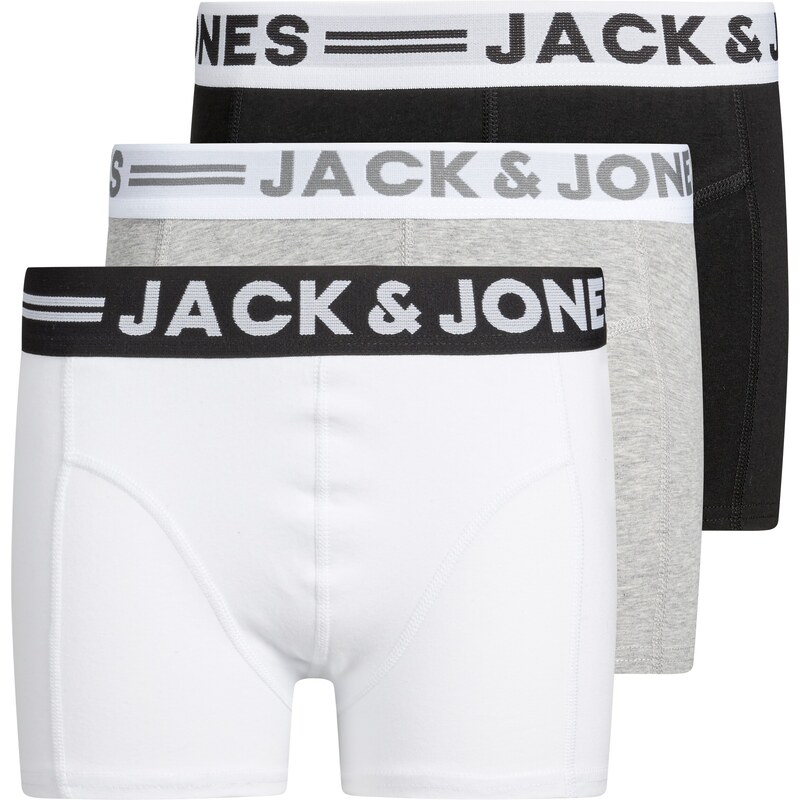Jack & Jones Junior Nohavičky sivá melírovaná / čierna / biela 20290034