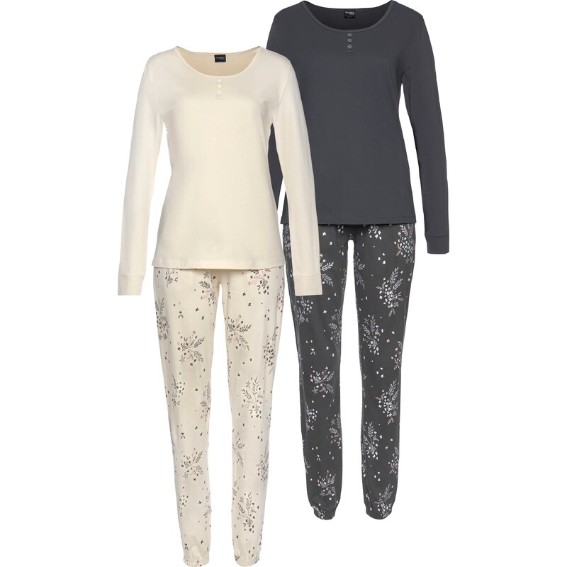 VIVANCE Pyžamo béžová / antracitová 58393281