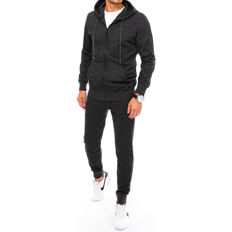 Tmavo sivá basic tepláková súprava na zips AX0536 28981399