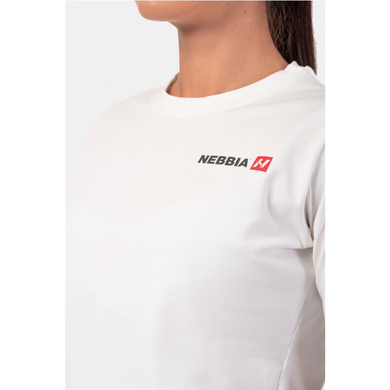 NEBBIA - Crop top tričko Minimalist Logo 600 (cream)