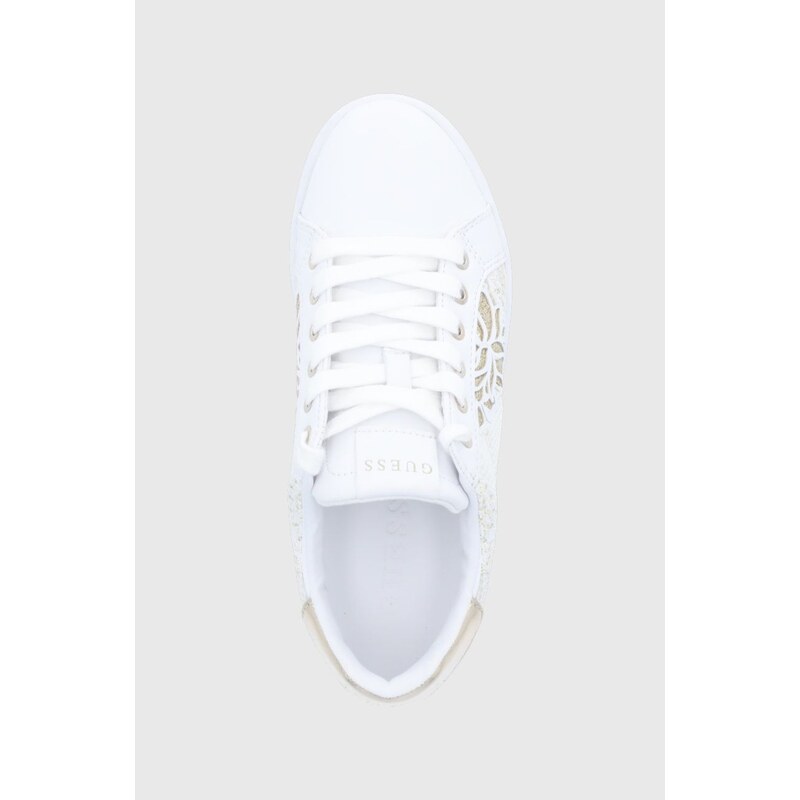 Topánky Guess REFRESH2 biela farba, na plochom podpätku, FL5RF2 FAB12