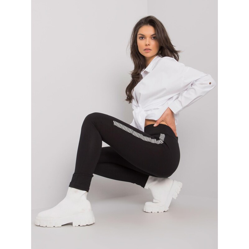 RUE PARIS Leggings-RV-LG-7367.90P-black 64683756