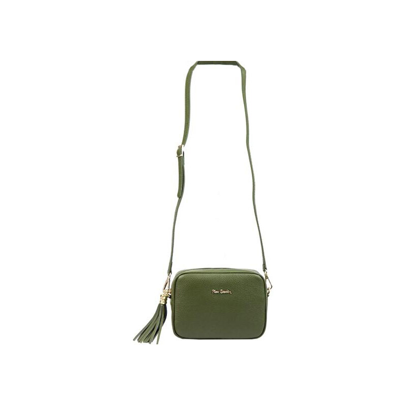Kožená crossbody kabelka Pierre Cardin zelená L1501 29068774