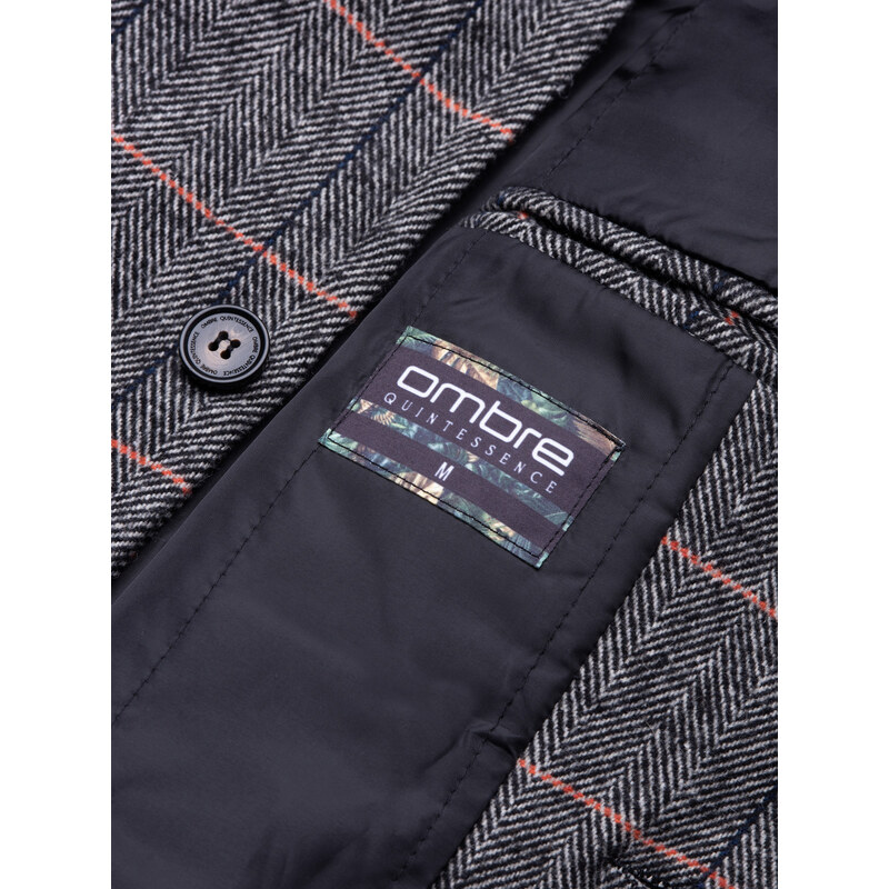 Ombre Clothing Pánsky kabát - čierna C500