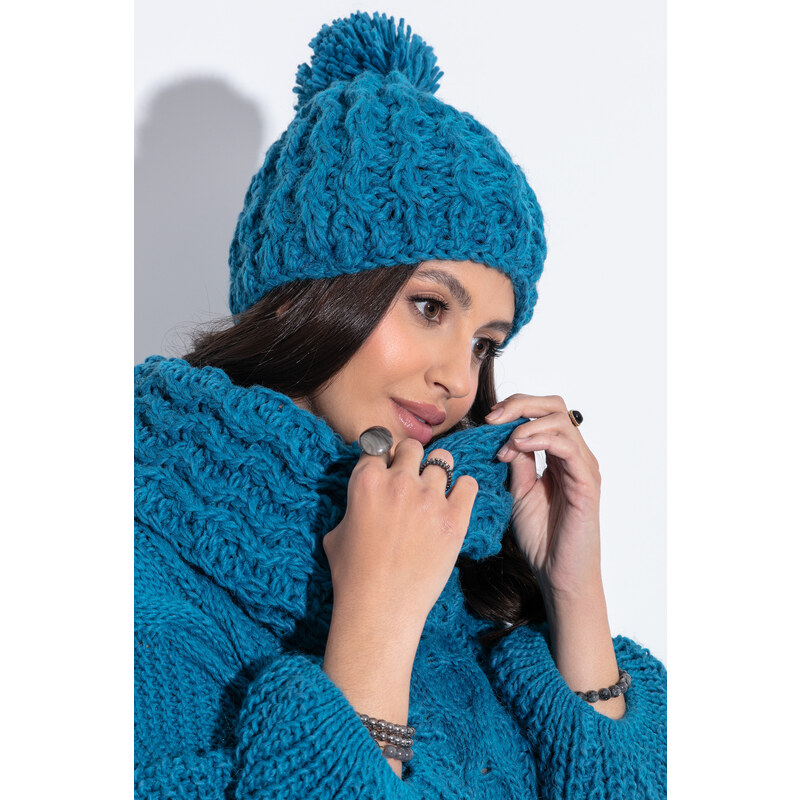 Glara Vlnená čiapka so šálom 29105039