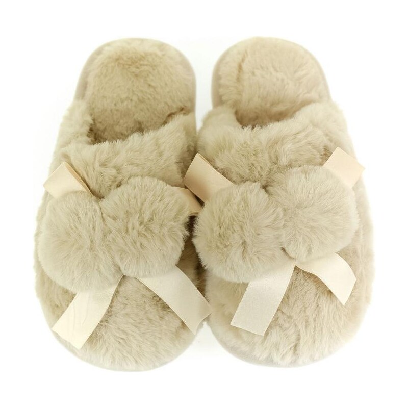 JOHN-C Detské béžové papuče BOW 29114519