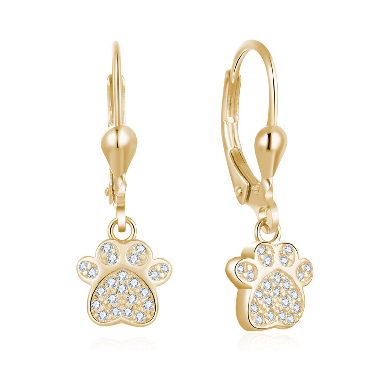 Olivie Strieborné visiace náušnice LABKA GOLD 5486 29309680