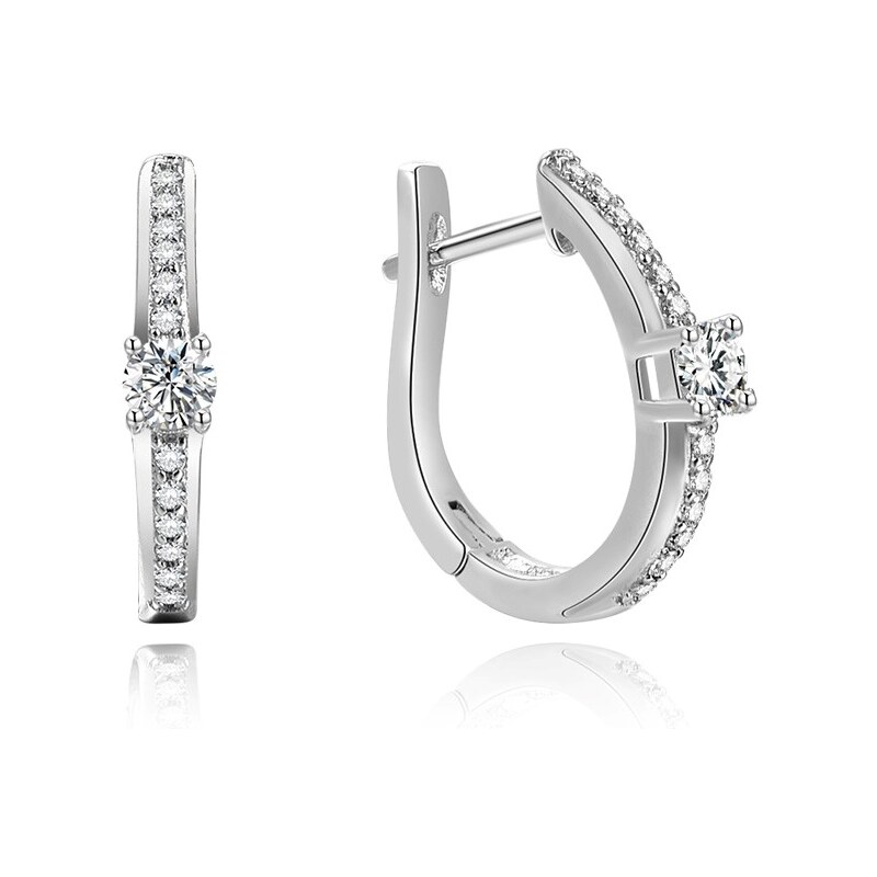 Beneto Kruhové strieborné náušnice AGUC185 66590929