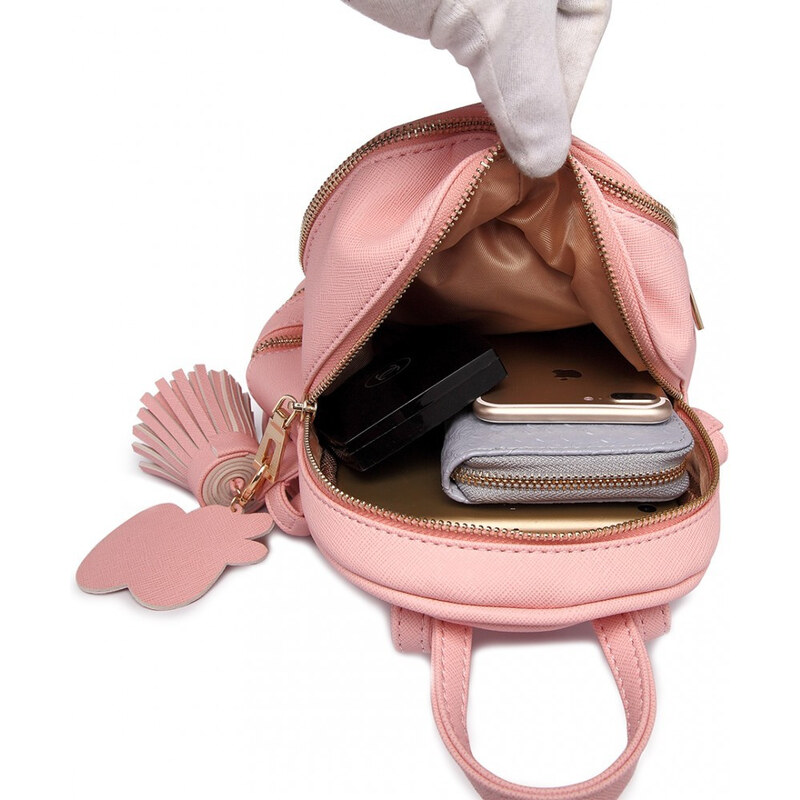 Ružový dámsky štýlový moderný batoh Misie