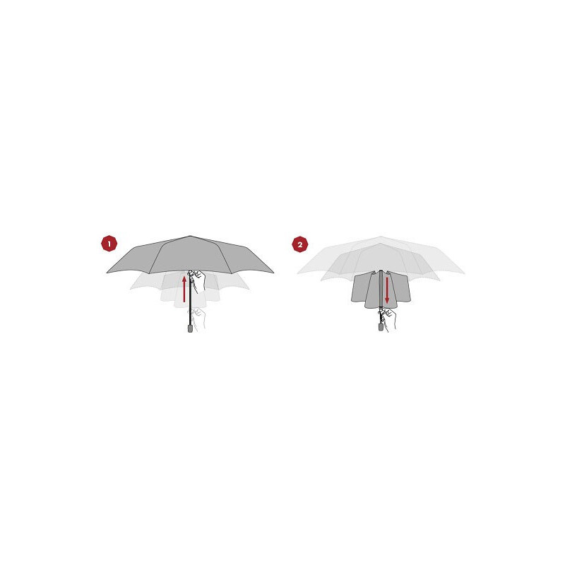 Červený skladací mechanický dáždnik Arley