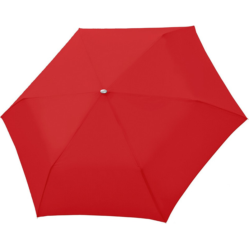 Červený Slim Uni skladací mechanický elegantný dámsky dáždnik Omnie