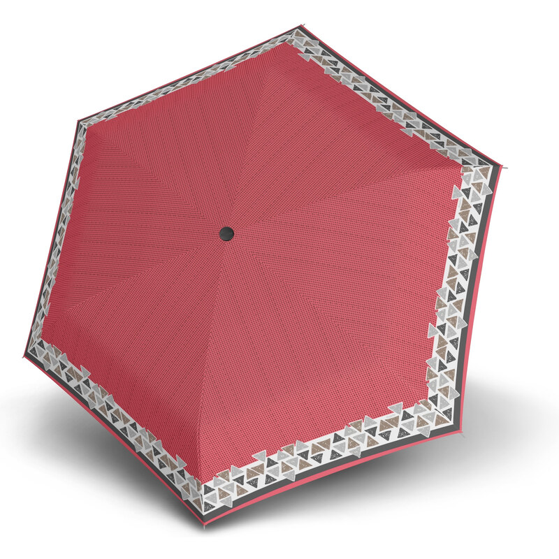 Červený skládací mechanický dámský deštník Atakami