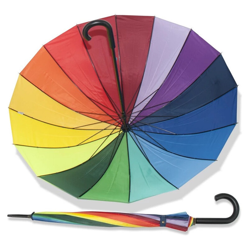 Dúhový farebný mechanický dámsky holový dáždnik Taffona