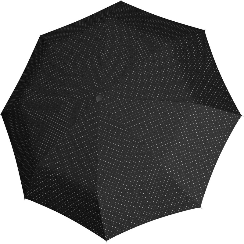 Čierny Mini Slim dámsky mechanický skladací plochý dáždnik Sven