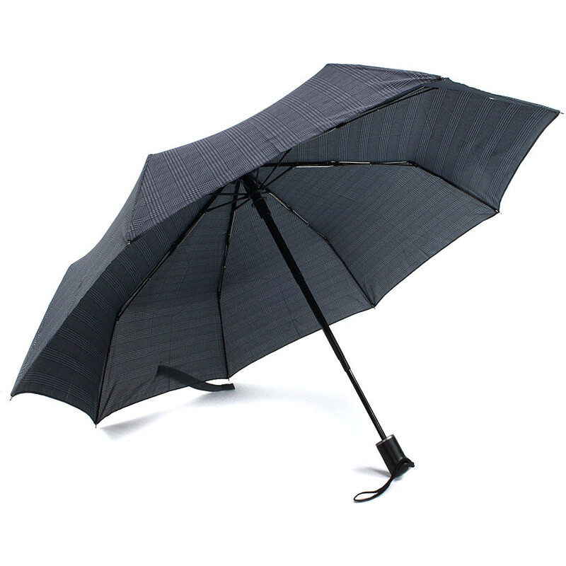 Sivý plne automatický skladací pánsky dáždnik s kockou Thiago