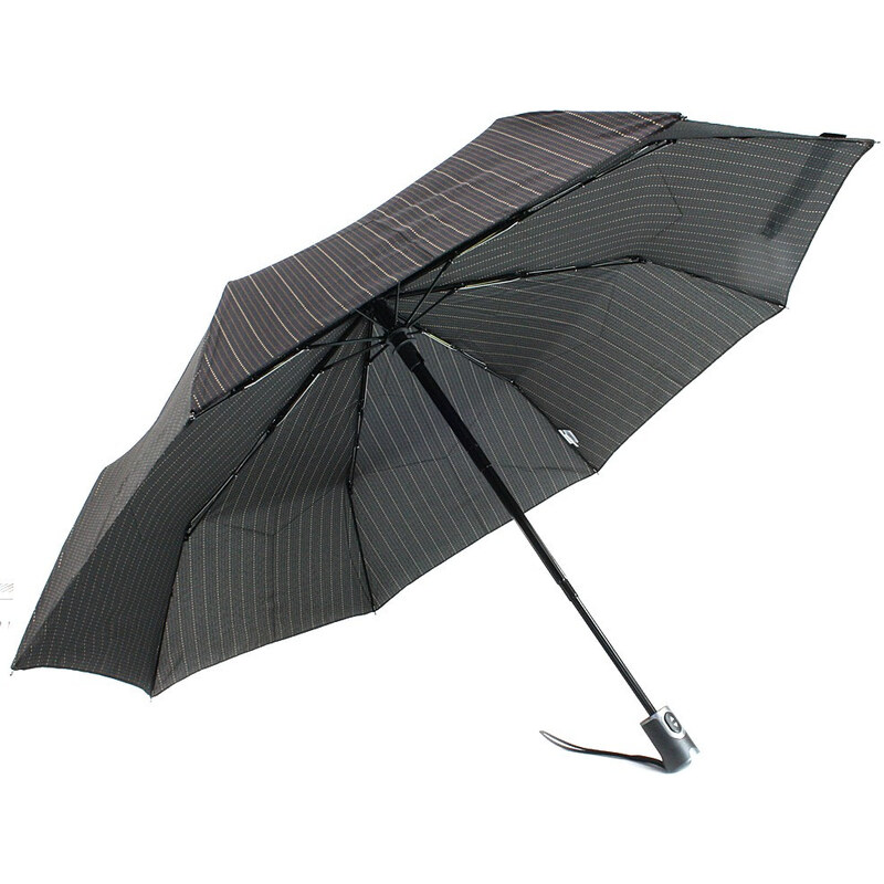 Hnedý plne automatický skladací pánsky dáždnik s bodkou Boone
