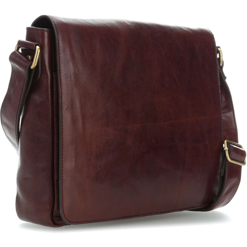 Tmavo hnedá luxusná klopnová kožená taška na notebook Garion