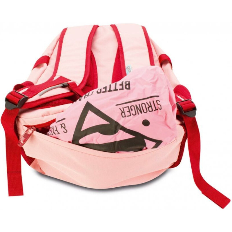 Ružový zipsový školský plecniak pre dievčatá s výrazným logom Cyrilla