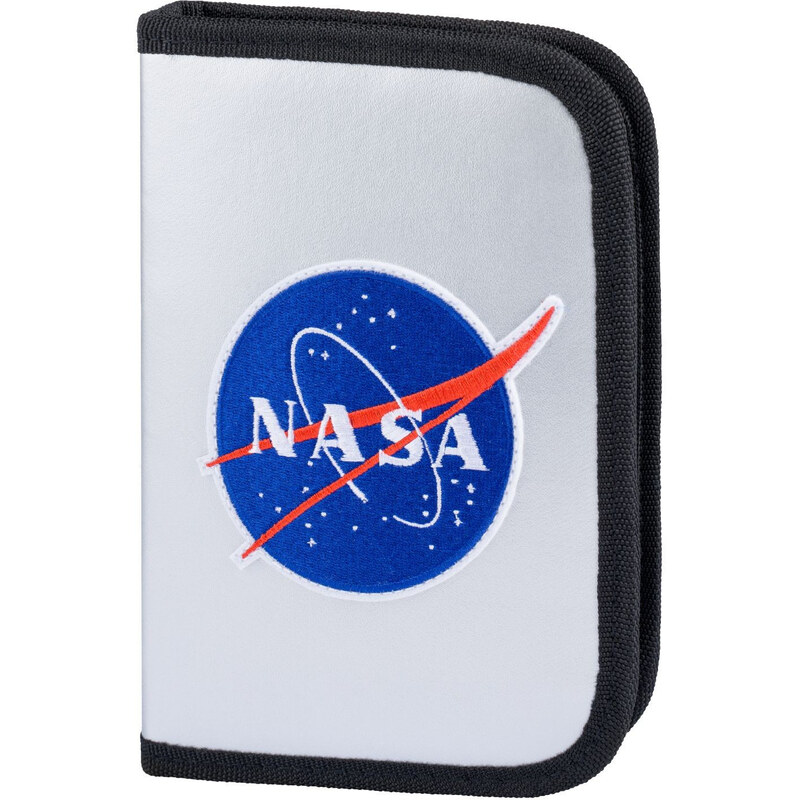 Strieborný zipsový školský peračník pre chlapcov s motívom NASA