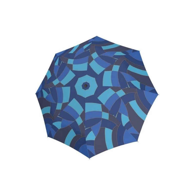 Modrý skladací plne automatický dámsky dáždnik Abital