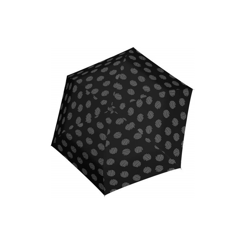 Čierny mechanický skladací dámsky dáždnik so vzorom Brynn