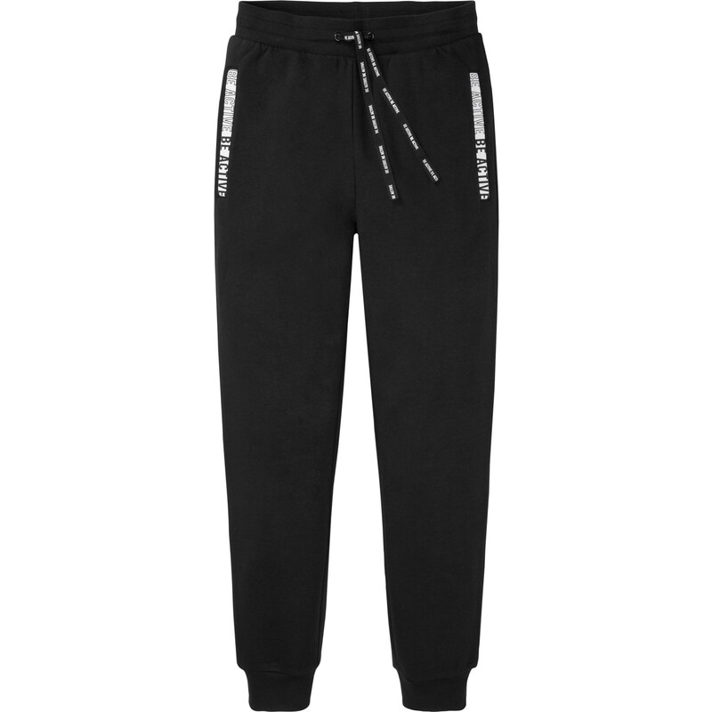 bonprix Joggingové tepláky so športovými detailmi, farba čierna 45348606