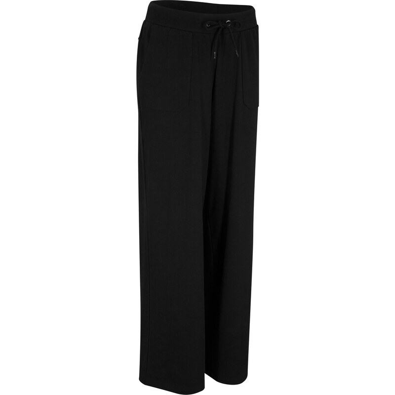 bonprix Joggingové nohavice s bavlnou, široké, farba čierna
