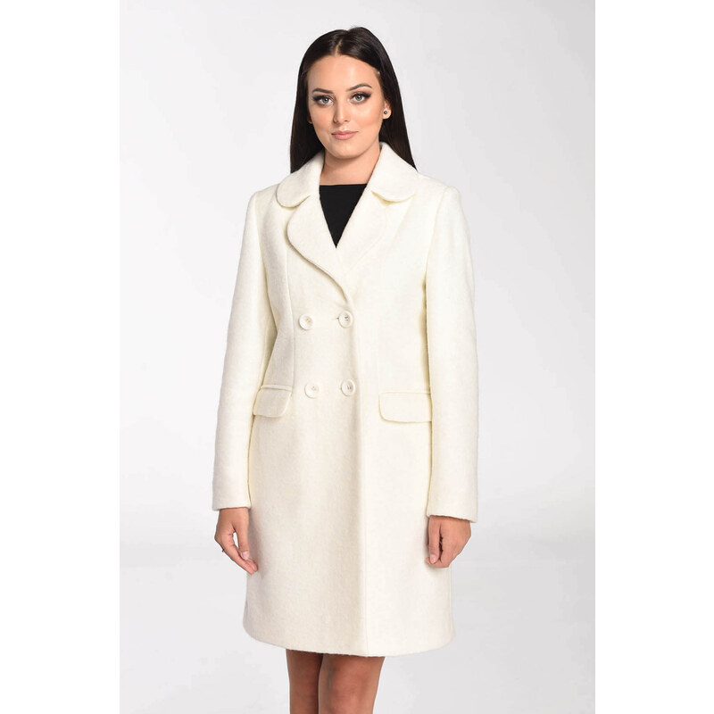 Glara Svetlý dámsky kabát z vlny 30367542