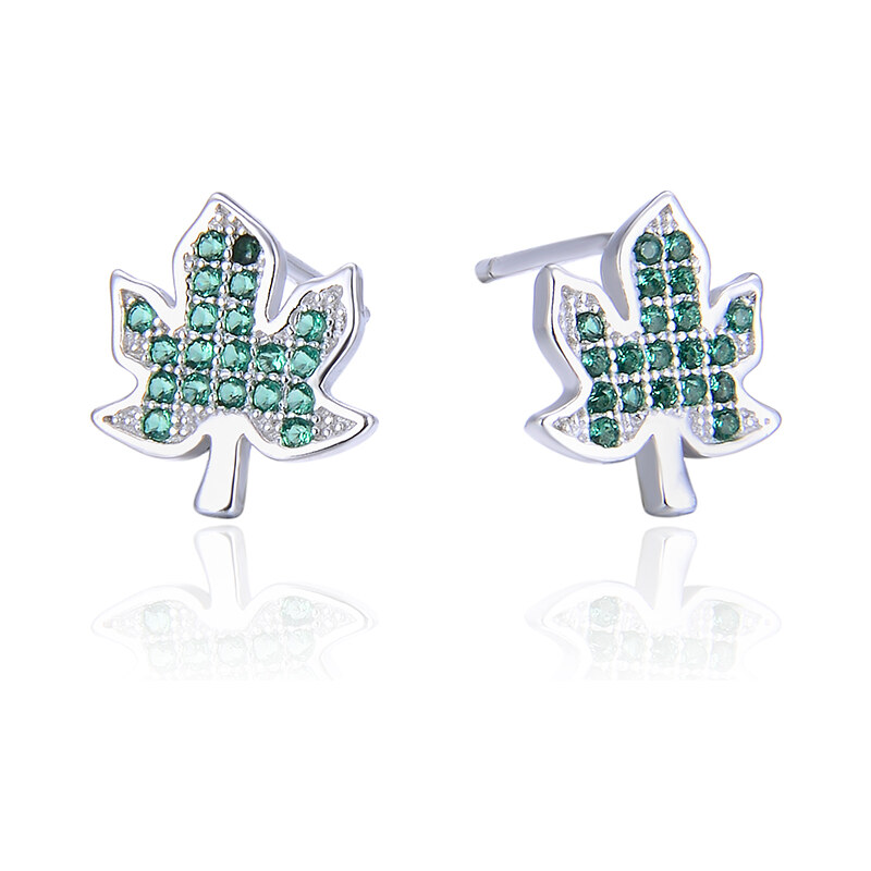 Olivie Strieborné náušnice ZELENÝ LIST 5509 29309703