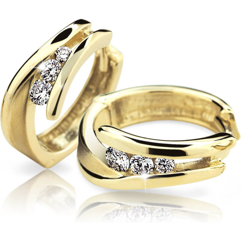 Cutie Diamonds Pôvabné kruhové náušnice zo žltého zlata s briliantmi 66593134