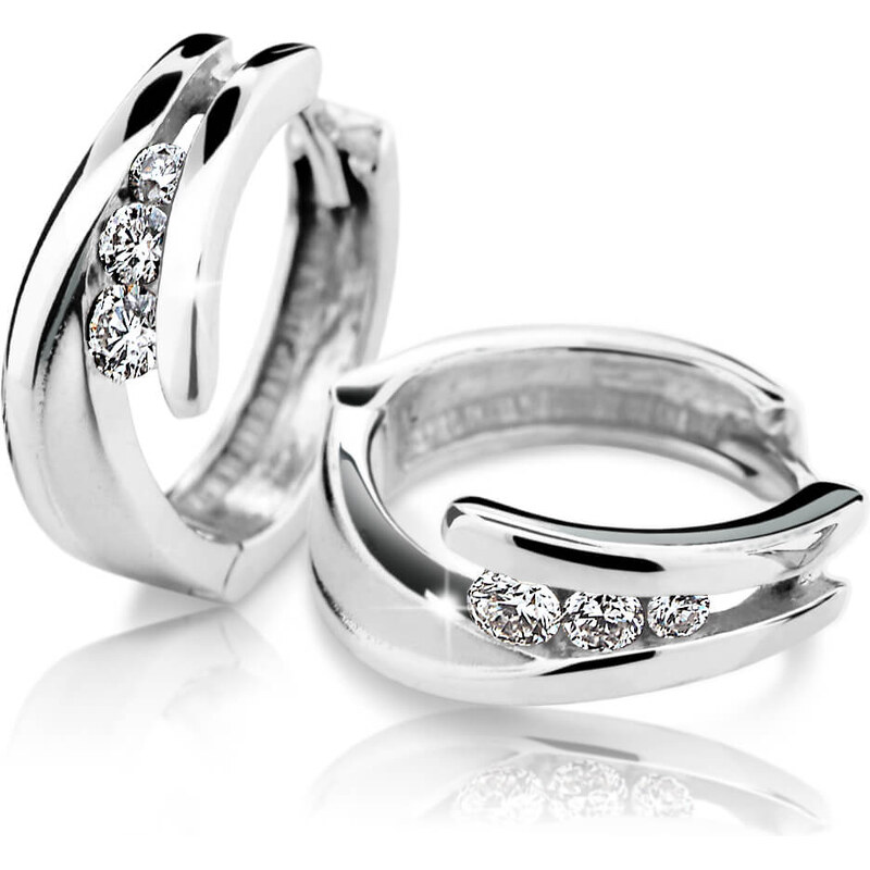 Cutie Diamonds Pôvabné kruhové náušnice z bieleho zlata s briliantmi 66580304