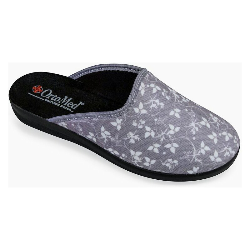 Dámske papuče listy - sivé 30302956