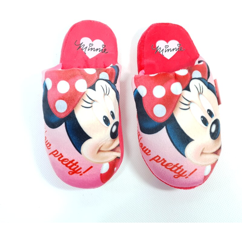 Disney Dievčenské detské papuče Minnie Mouse 14092 Red