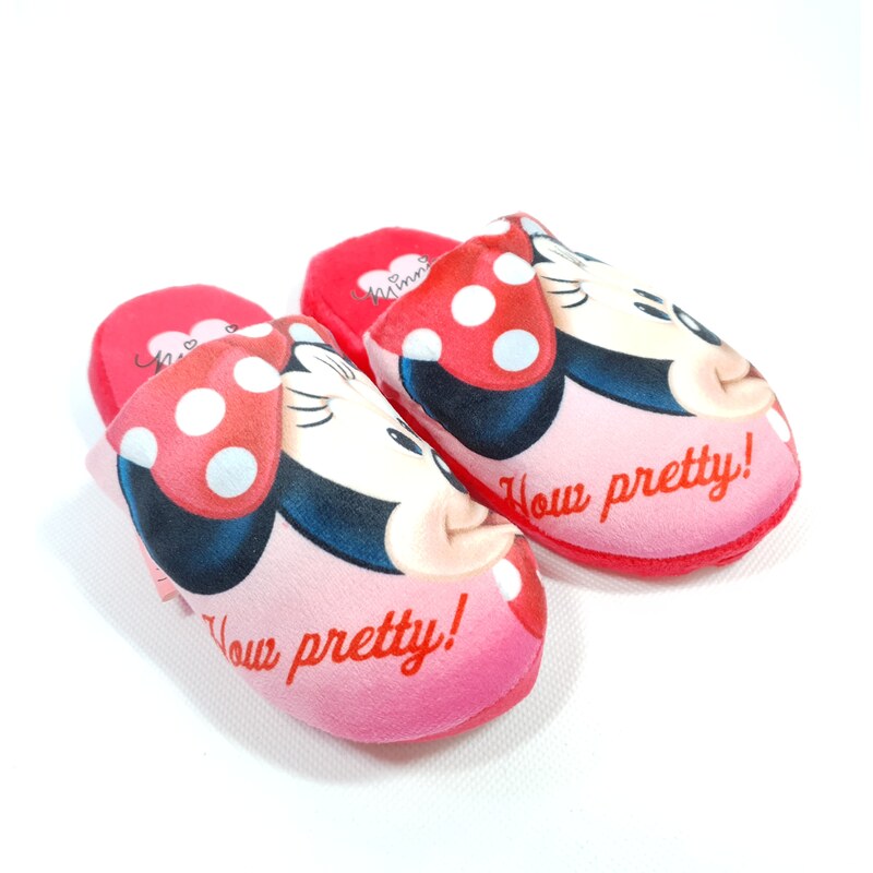 Disney Dievčenské detské papuče Minnie Mouse 14092 Red