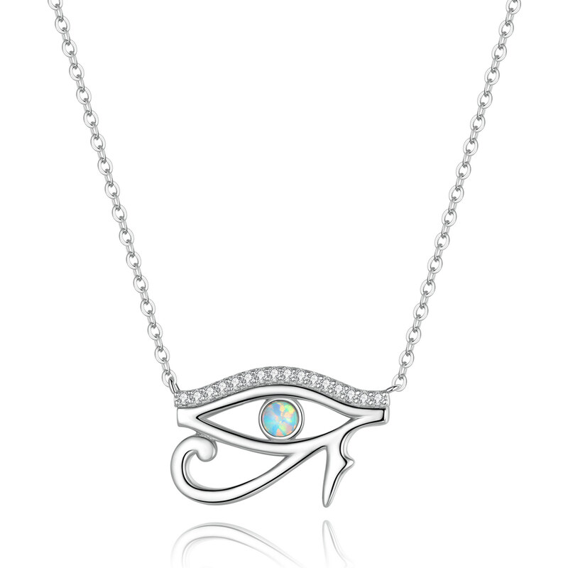 Emporial strieborný nastaviteľný náhrdelník Opálové oko 42714015