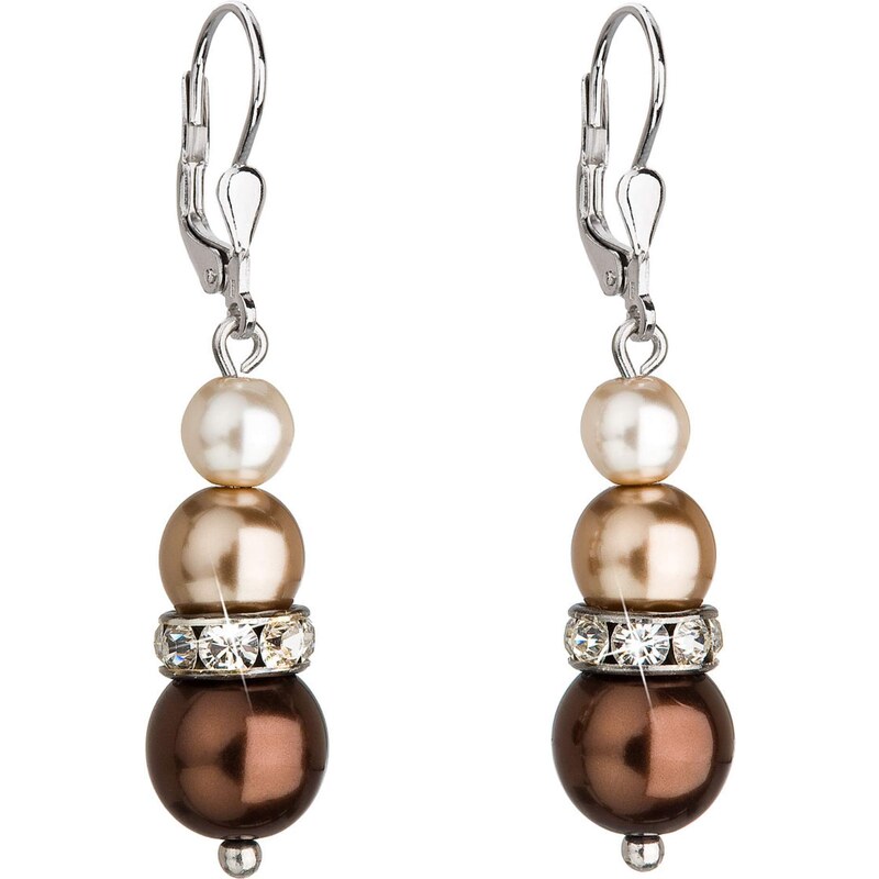 Evolution Group Bronzové perličkové náušnice s kryštálmi 31150.3 66586543