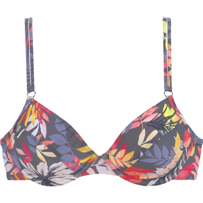 VIVANCE Bikinový top žltá / karí / tmavosivá / červená 54228367