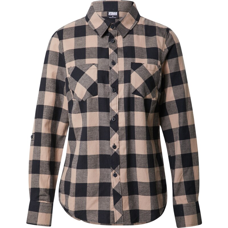 Urban Classics Blúzka tmavobéžová / tmavosivá / čierna 29359712