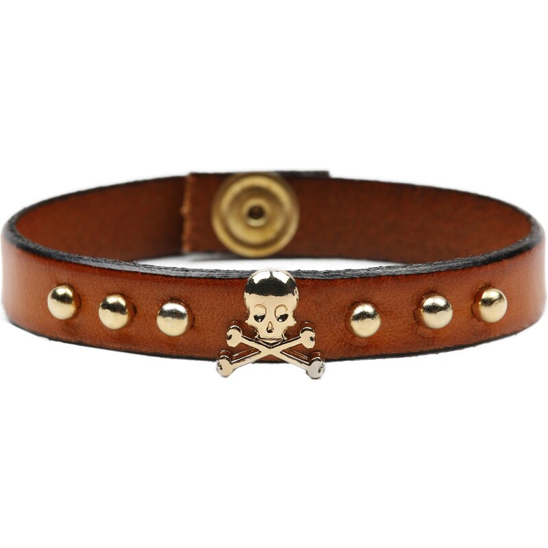 Scalpers Náramok koňaková / zlatá 55250934