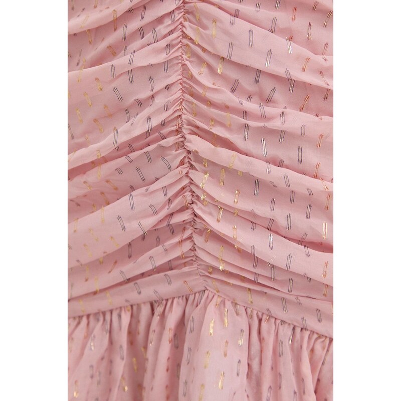 Šaty For Love & Lemons ružová farba, mini, priliehavé