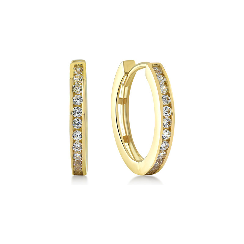 Lillian Vassago Zdobené zlaté kruhové náušnice so zirkónmi LLV06 37067919