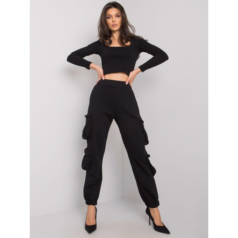 RUE PARIS Sweatpants-RV-DR-7364.01P-black 64666628