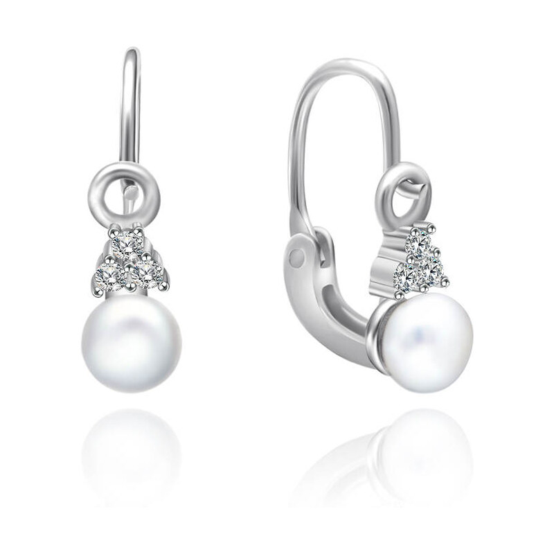 Olivie Strieborné perlové náušničky pre bábätko 5174 24905034