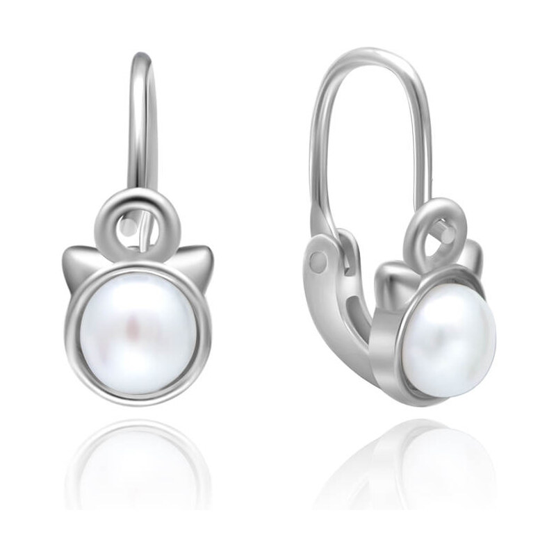 Olivie Strieborné perlové náušničky MAČKA 5181 24905041