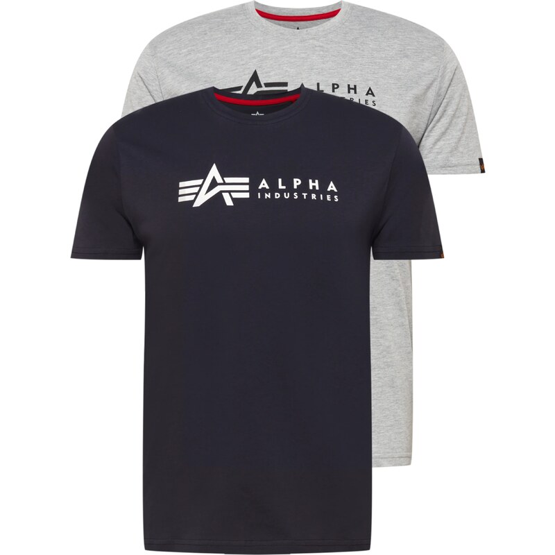 ALPHA INDUSTRIES Tričko námornícka modrá / sivá melírovaná / čierna / 29429382