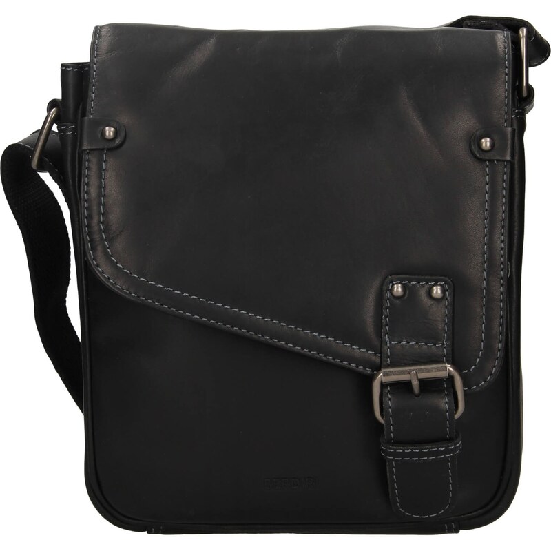 Pánska kožená taška cez rameno Berdiri Mauro - čierna 29428613