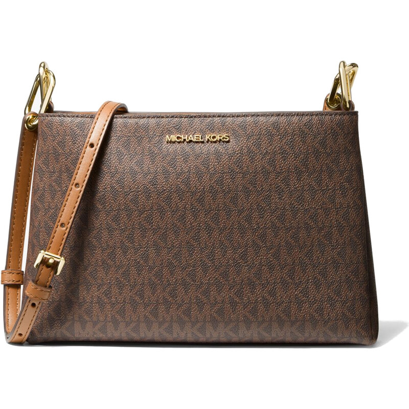 Michael Kors Trisha Medium Pebbled Leather Crossbody Bag Brown 63717786