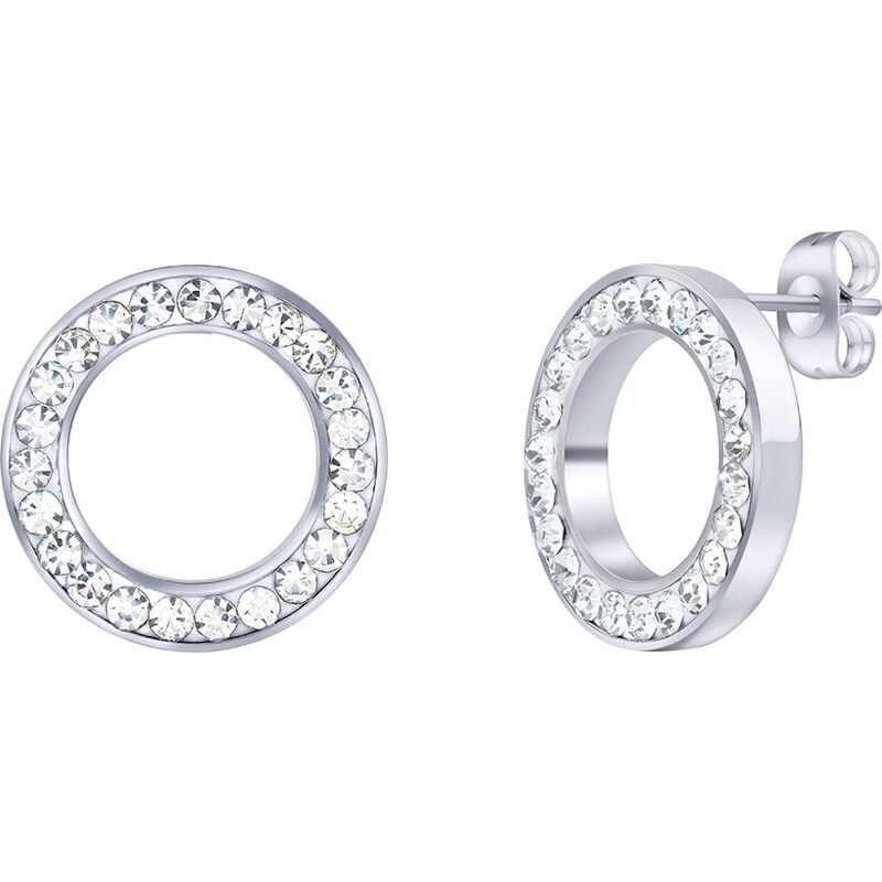 Silvego Nežné oceľové kruhové náušnice so zirkónmi KMM62639 66588280