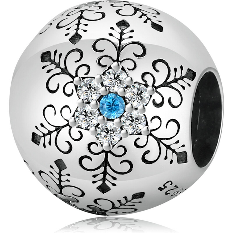 Emporial strieborný prívesok korálek Snehová vločka 55599256