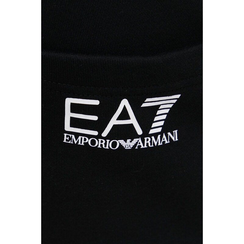 Nohavice EA7 Emporio Armani pánske, čierna farba, s potlačou